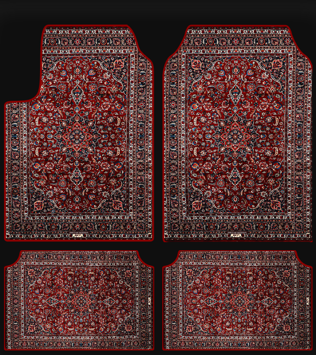 سجادة سيارة "رونق" – لمسة فاخرة شرقية ( اربع قطع كاملة للسيارة ) مناسبة لجميع انواع السيارات