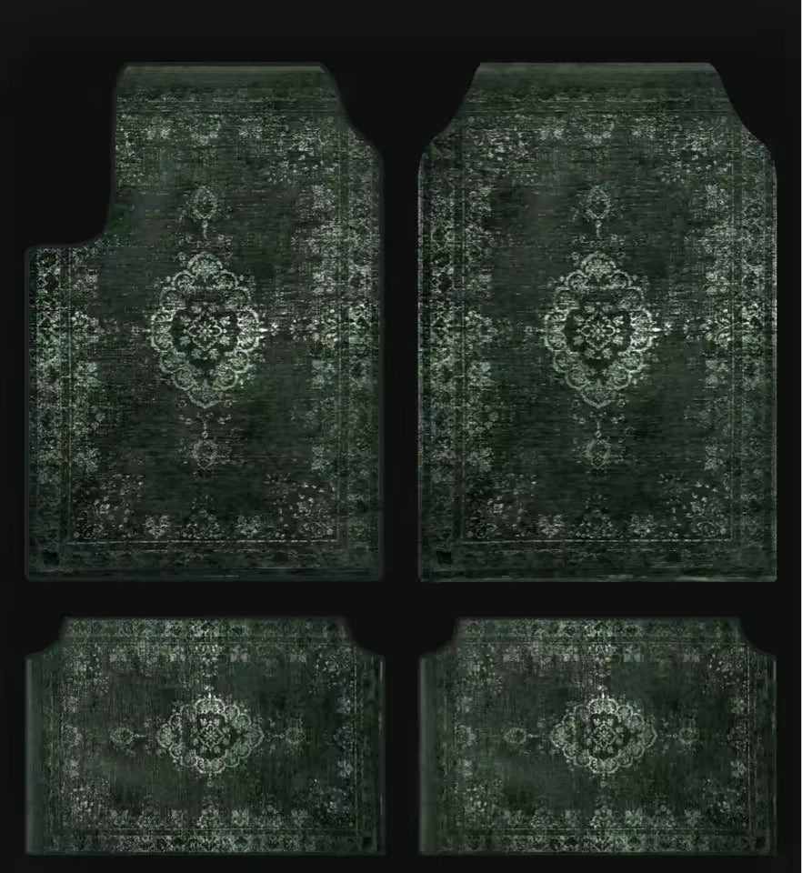 سجادة سيارة "رونق" – لمسة فاخرة شرقية ( اربع قطع كاملة للسيارة ) مناسبة لجميع انواع السيارات